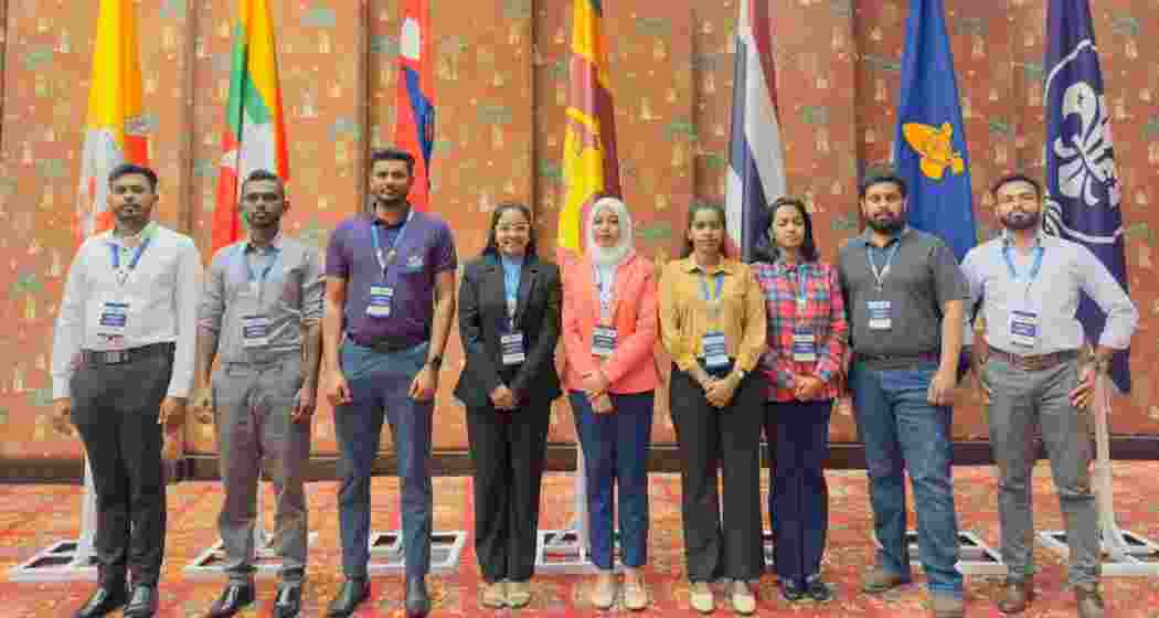 Youth delegates from BIMSTEC nations pose for a group photograph at the Young Leaders’ Summit in Guwahati.