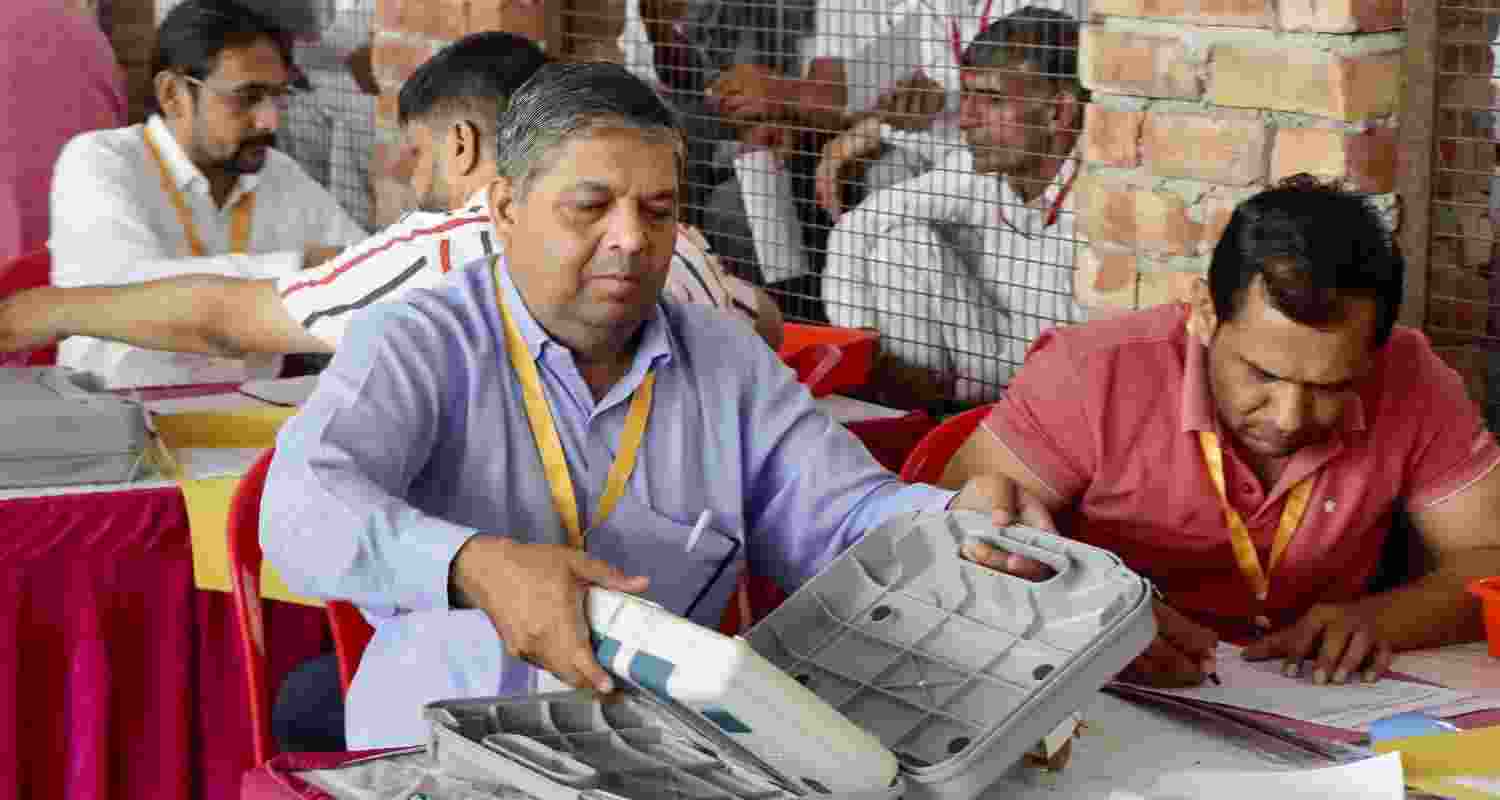 Vote counting in Haryana. 