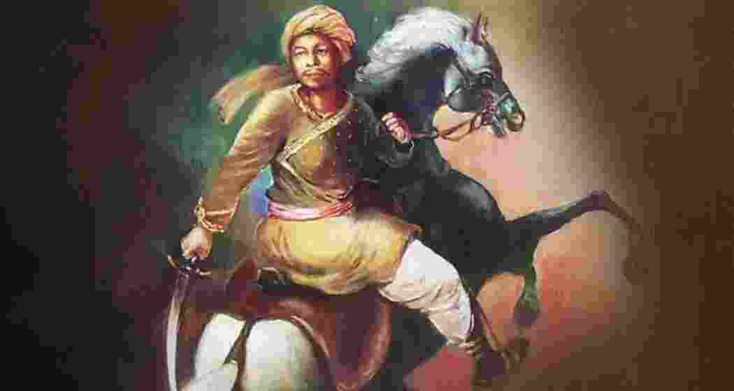 A 17th-century portrayal of Lachit Borphukan, the valiant Ahom general who led the Assamese forces to victory in the Battle of Saraighat, immortalising his legacy in Indian history.