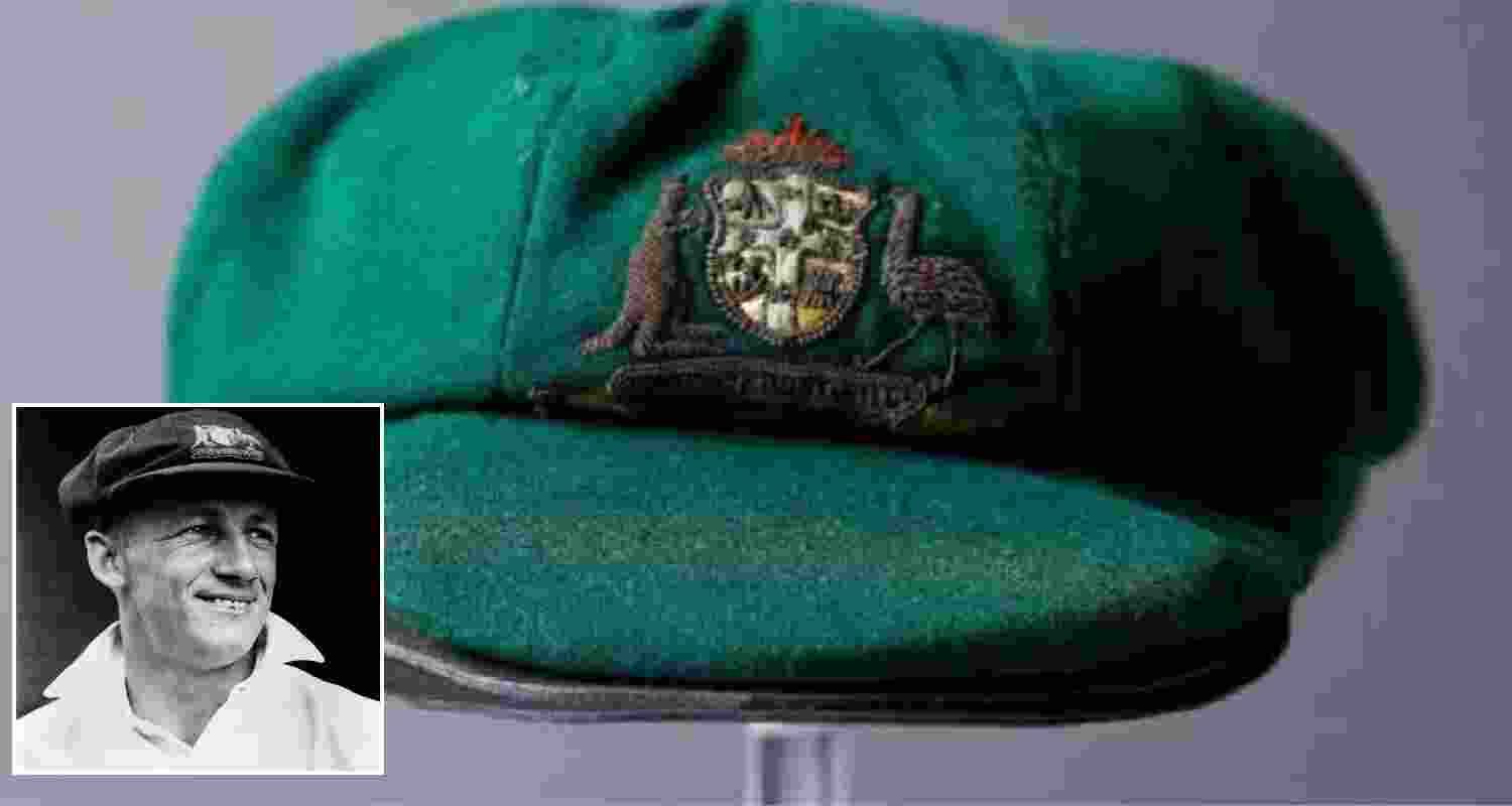 Sir Don Bradman's iconic baggy cap, that he wore during the 1947-48 Indo-Australian series.