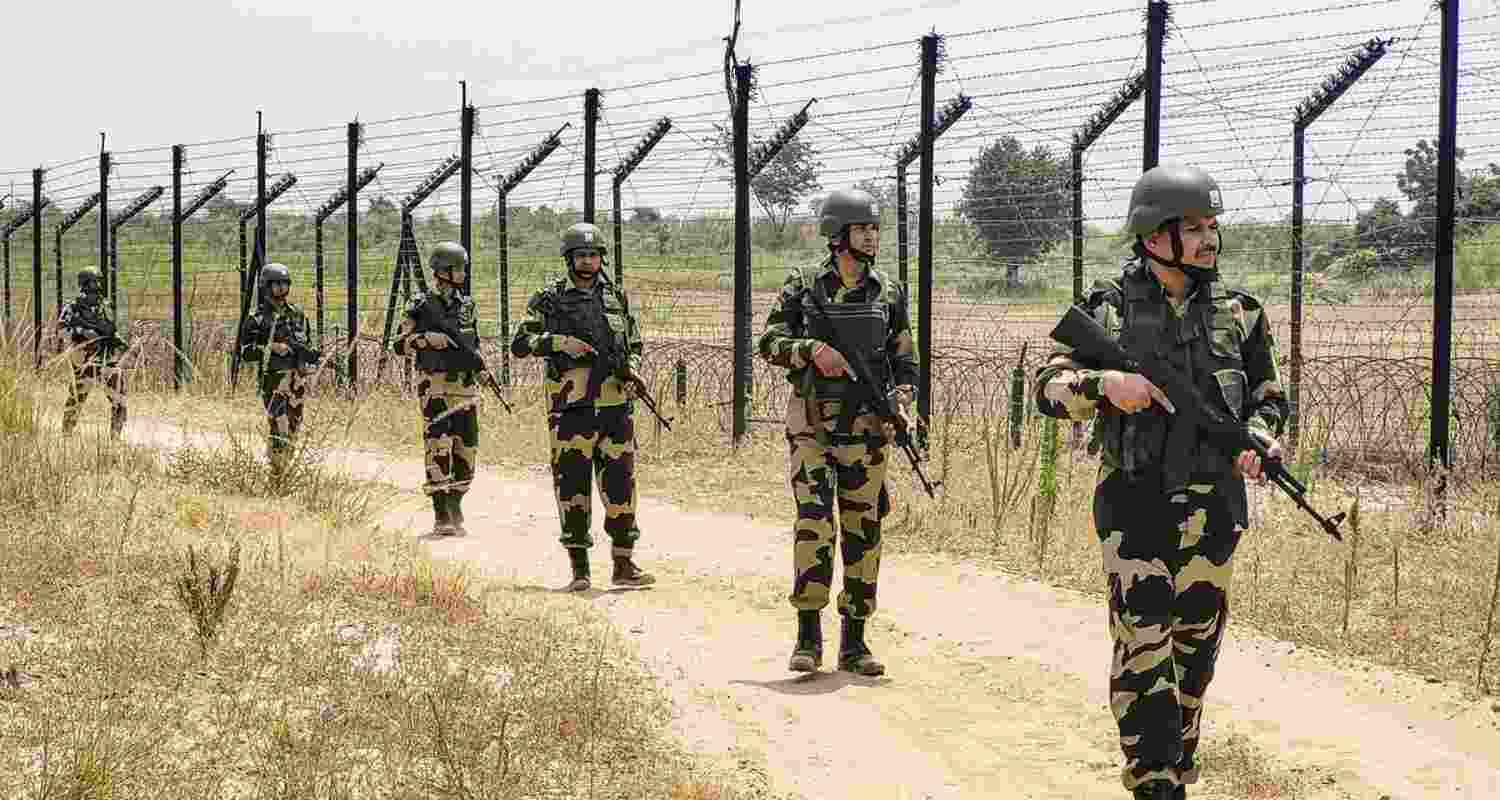 BSF Jawans on a patrol.