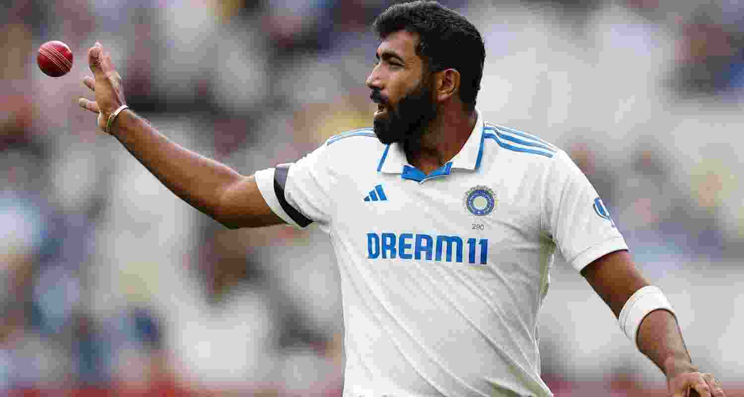 Indian pacer Jasprit Bumrah with a black armband. Image via BCCi.