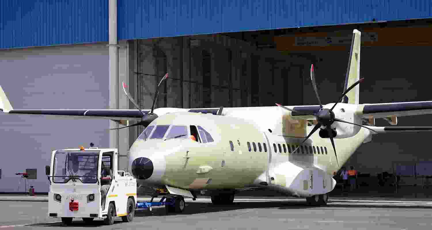 The first made-in-India C-295 military transport aircraft completed its maiden flight. 