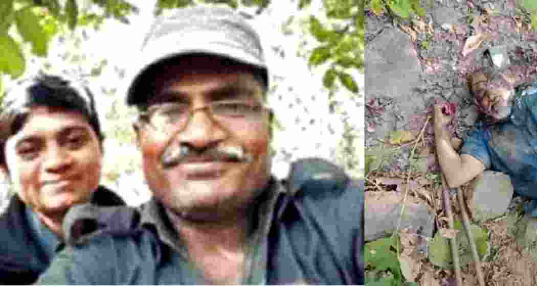 The selfie, Chalapathi had clicked on the left. The remains of Chalapathi following the Odisha-Chhattisgarh border operation, a result of years of intelligence-led operations.