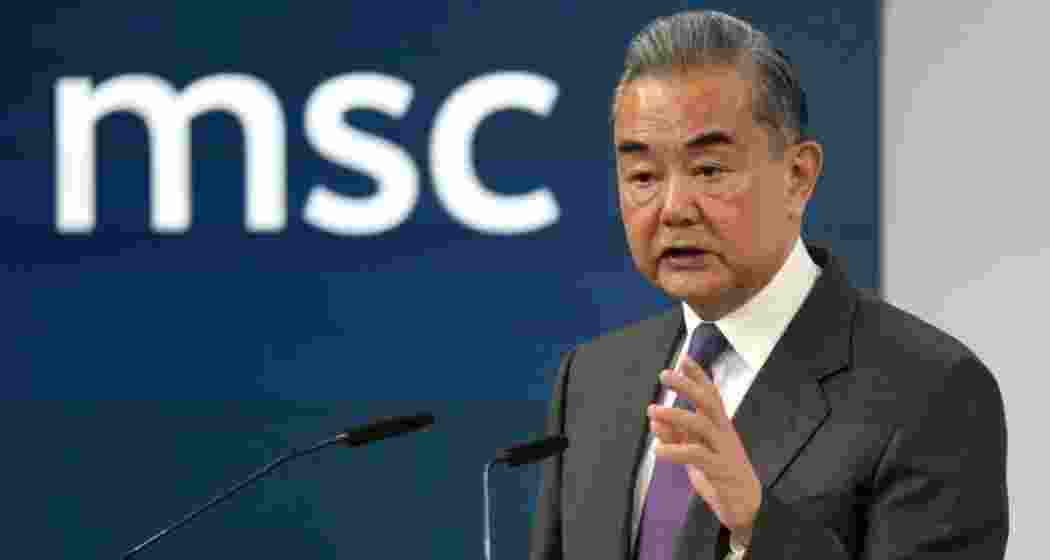 Chinese Foreign Minister Wang Yi at the Munich Security Conference in Germany.
