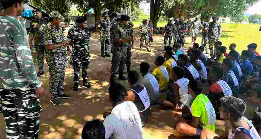 CRPF officials interact with locals in Bastar.