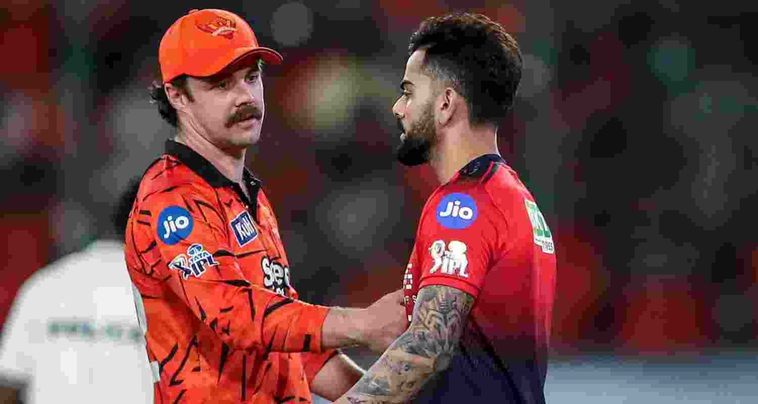 The confrontation between Travis Head  of Sunrisers Hyderabad and  Royal Challengers Bengaluru batting sensation Virat Kohli continued even during the customary post-match handshake.