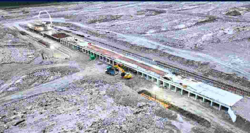 Construction work in progress at the Dibang dam site in Arunachal Pradesh.