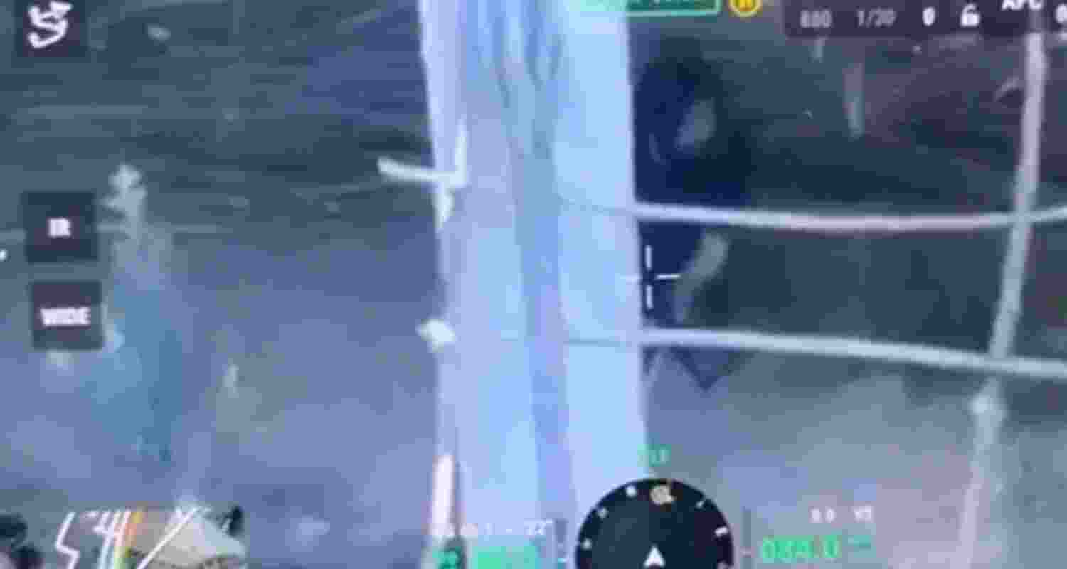 Drone footage shows terrorists hiding in shed before fierce J&K encounter.