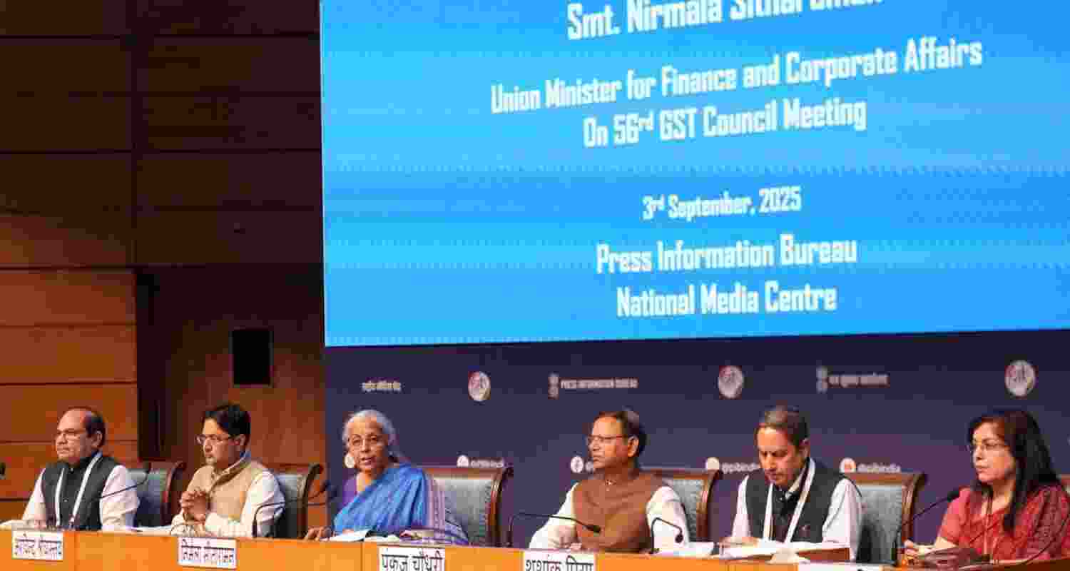 Under the Goods and Services Tax (GST) system, the revenue is shared equally between the Centre and the states