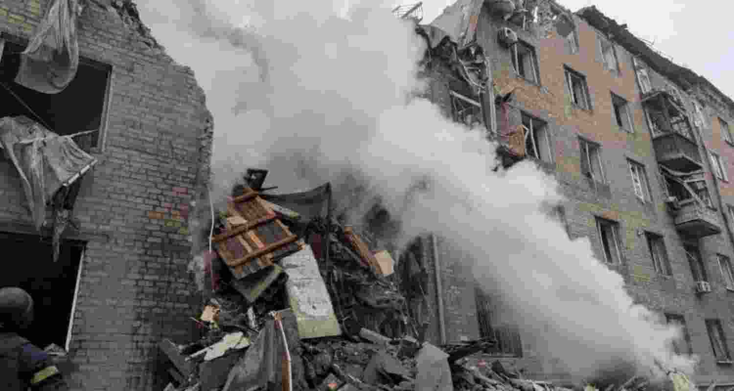 The Ukrainian emergency services later said at least three people were wounded in the fresh drone attack.