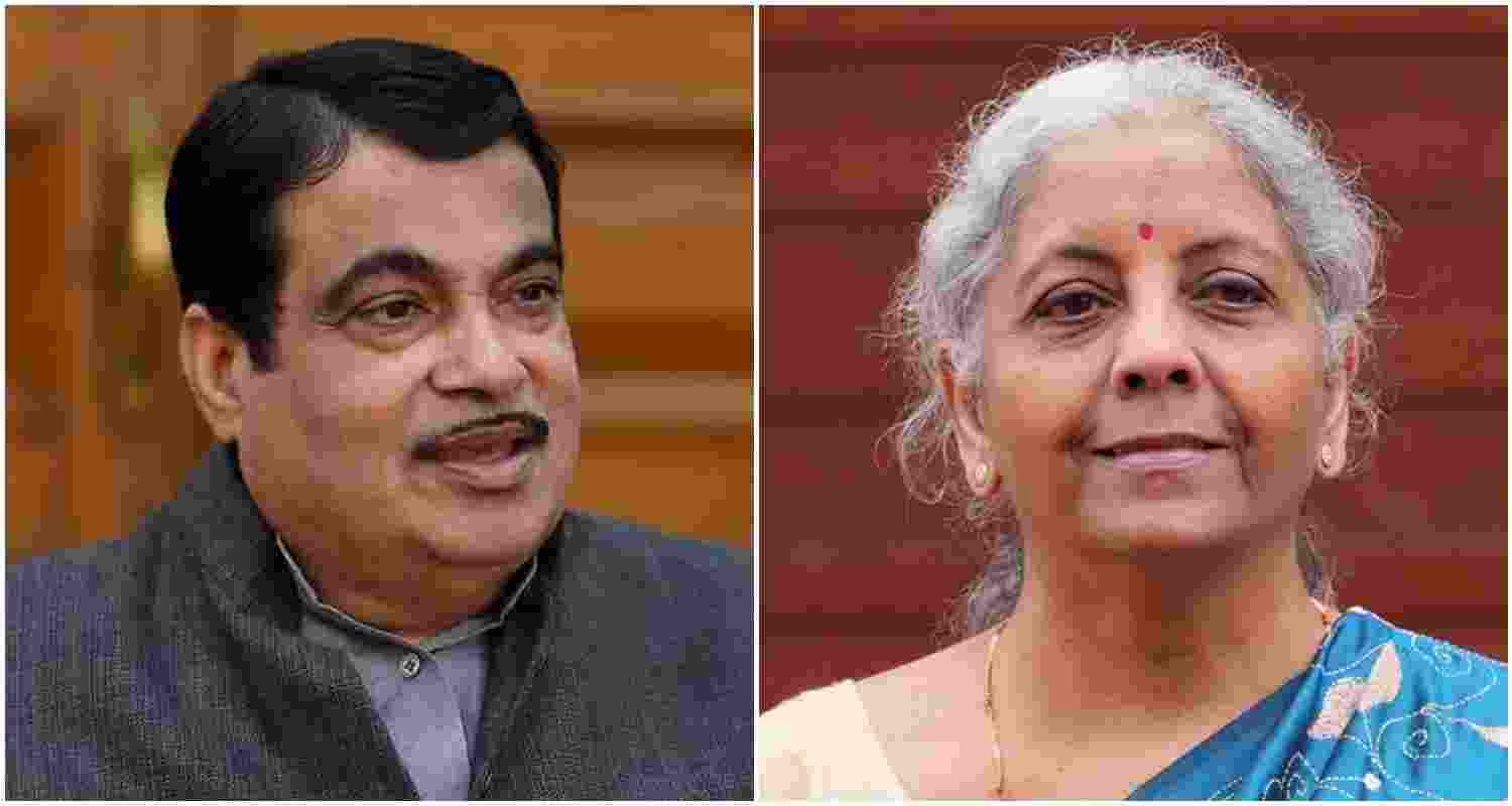 Union Minister of Road Transport and Highways, Nitin Gadkari (L), Finance Minister Nirmala Sitharaman (R).
