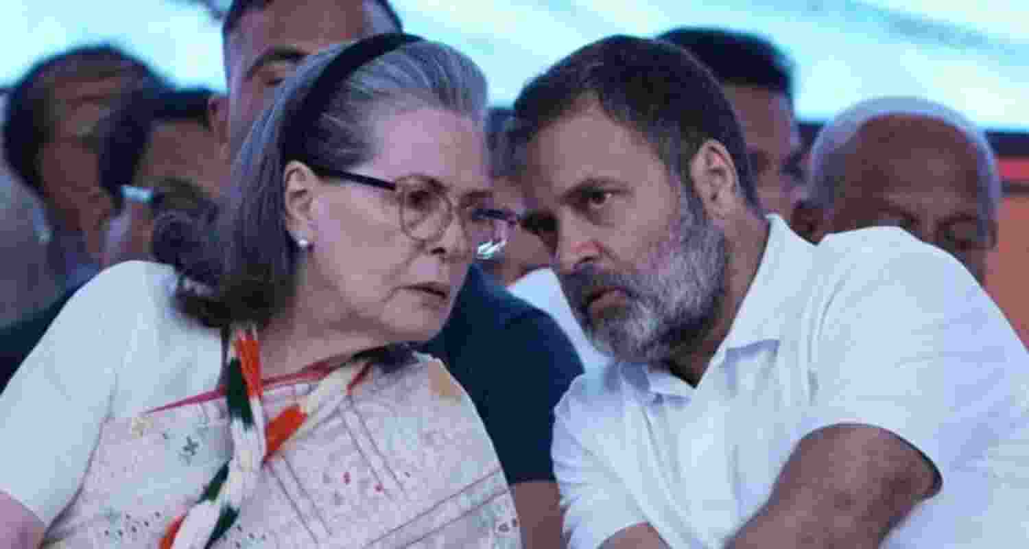 Senior Congress leaders Sonia Gandhi and Rahul Gandhi. Image: X