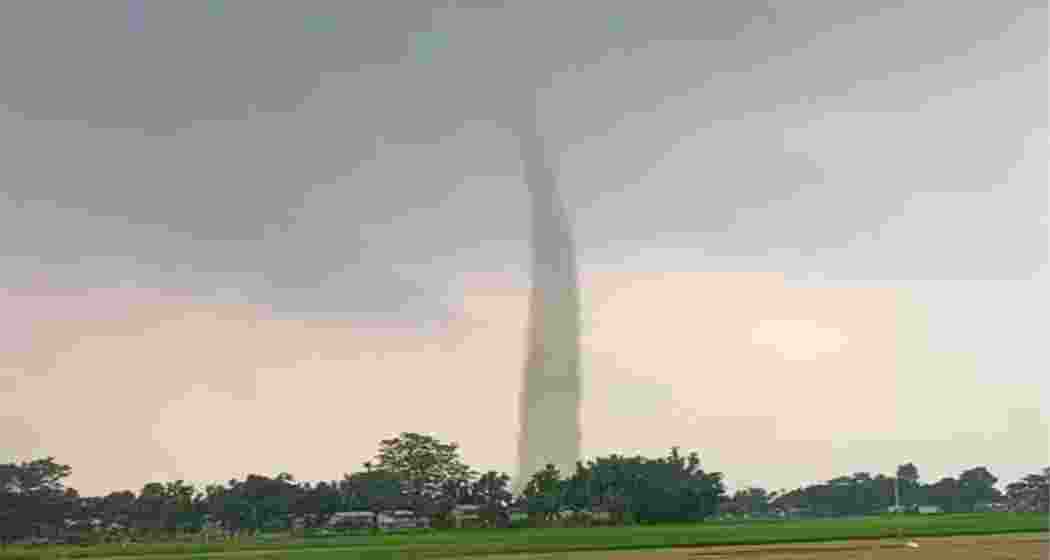 The tornado in Assam's Goalpara district. With rising climate anomalies, experts are attributing the phenomenon to unusual monsoon patterns, deforestation, and the region’s unique climatic vulnerabilities.