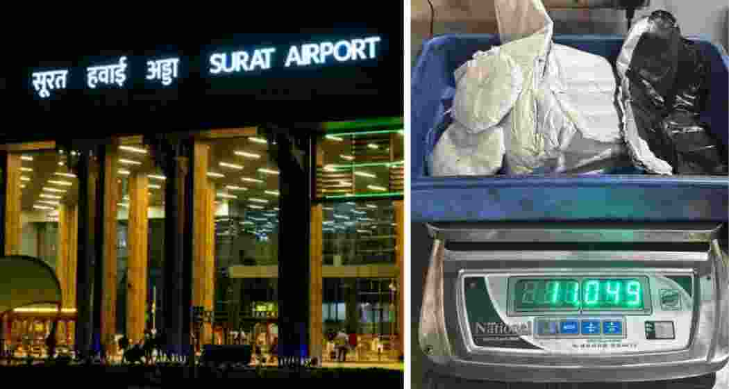 The seized gold paste concealed on the couple arriving from Dubai, recovered at Surat airport in the largest smuggling bust recorded at the facility.