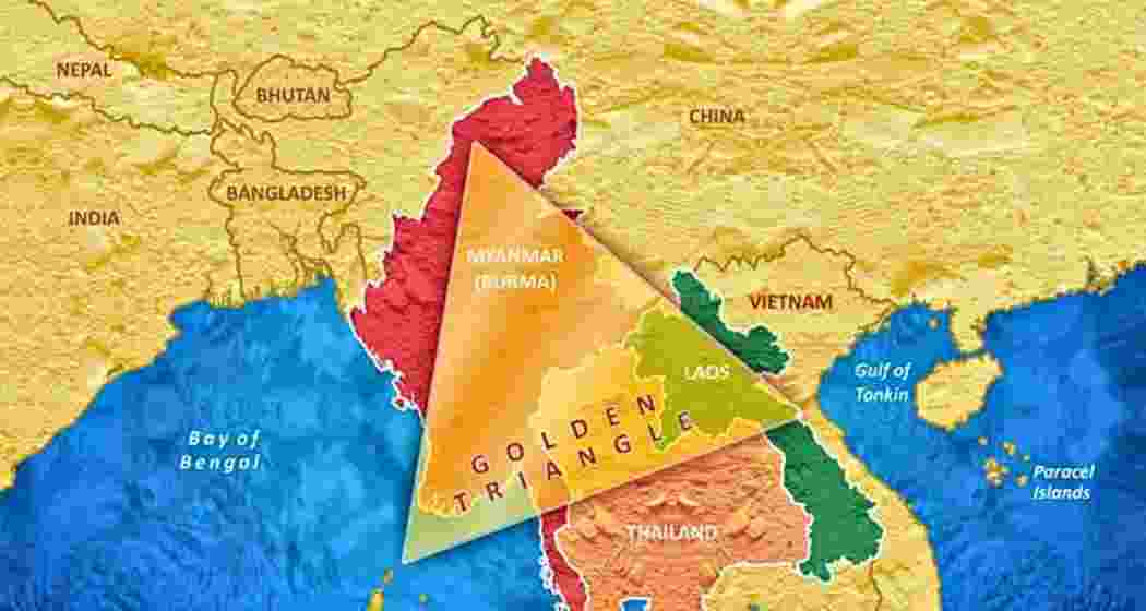 The original Golden Triangle in Southeast Asia, historically infamous for opium production, now mirrors the emerging India-Bangladesh-Myanmar drug corridor, dubbed the ‘New Golden Triangle’ by RRAG.