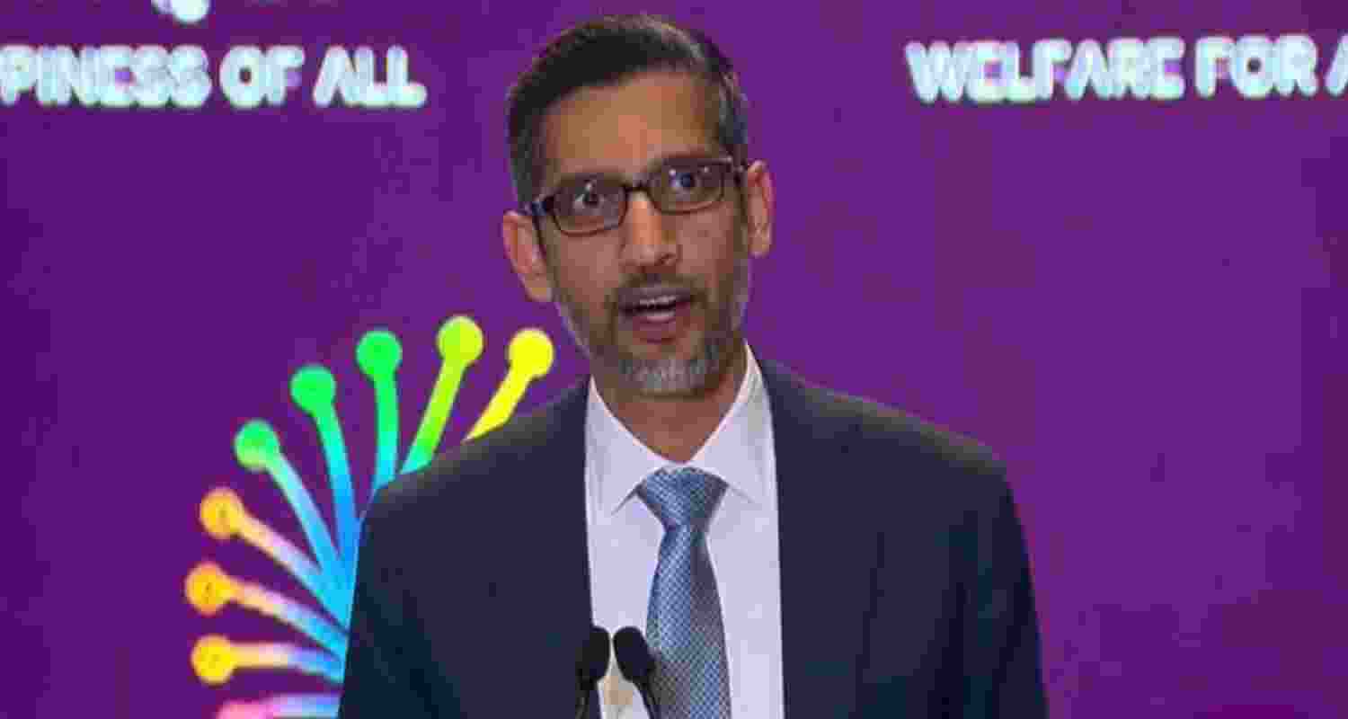 Google CEO Sundar Pichai calls AI the biggest platform shift of our lifetime, highlights $15B India investment and Vizag as a global AI hub.