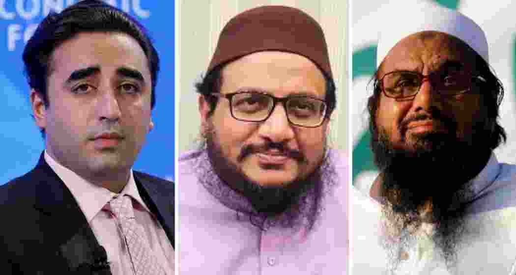 Talha Saeed (C), son of Lashkar-e-Taiba founder Hafiz Saeed (R), lashed out at Pakistan Peoples Party chairman and former foreign minister Bilawal Bhutto (L) over his extradition remarks.