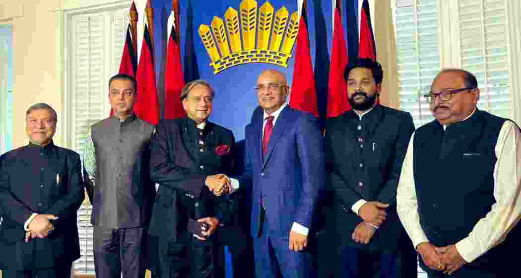 Congress MP Shashi Tharoor and Indian MPs meet Guyana’s Vice-President Bharrat Jagdeo in Georgetown on Sunday as Guyana backs India’s anti-terror stand and explores future bilateral cooperation.