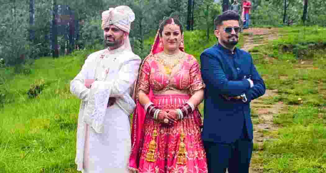 Hattee bride Sunita Chauhan with brothers Pradeep and Kapil Negi