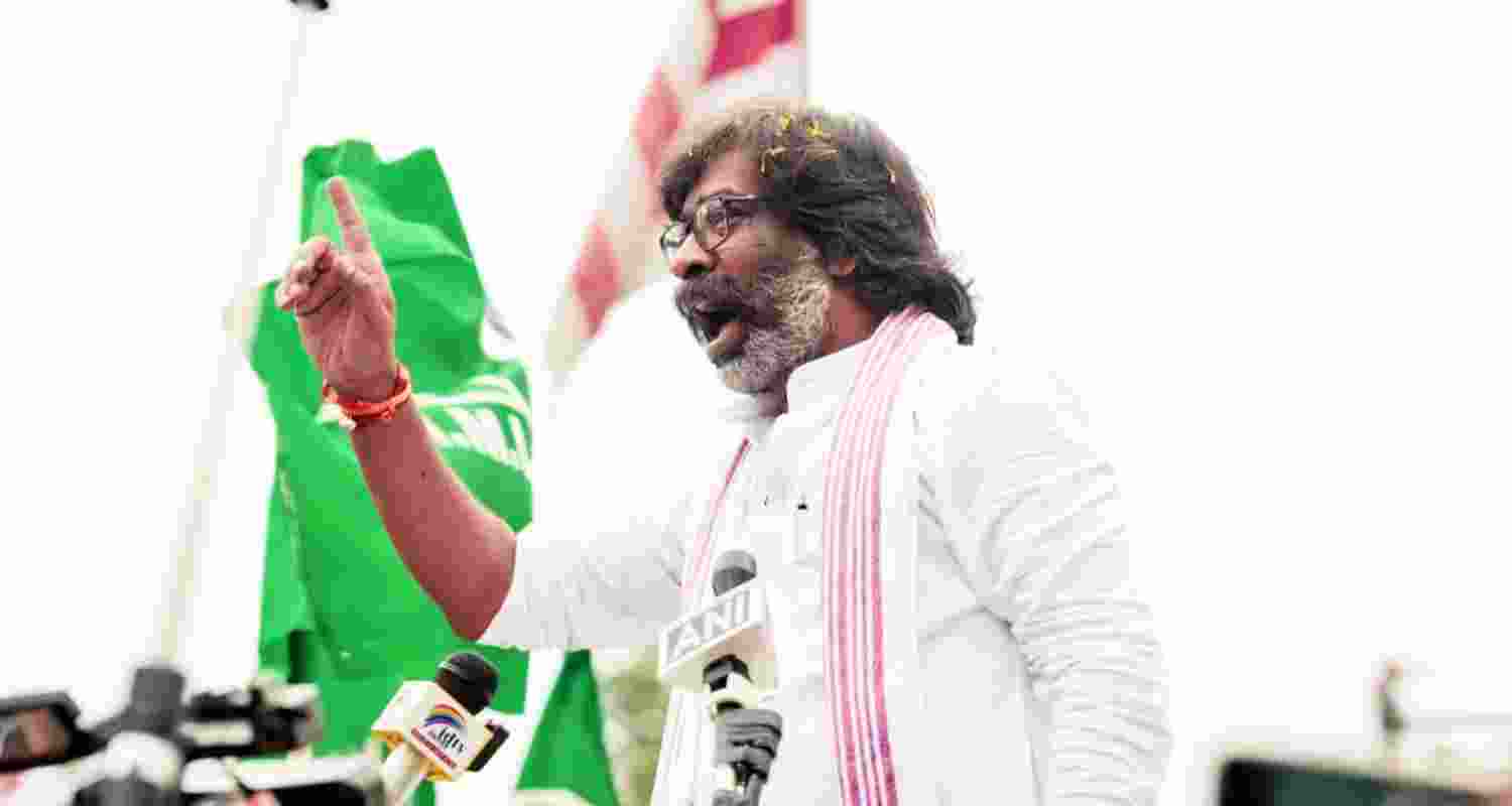 Former CM and Jharkhand Mukti Morcha (JMM) Executive President Hemant Soren.