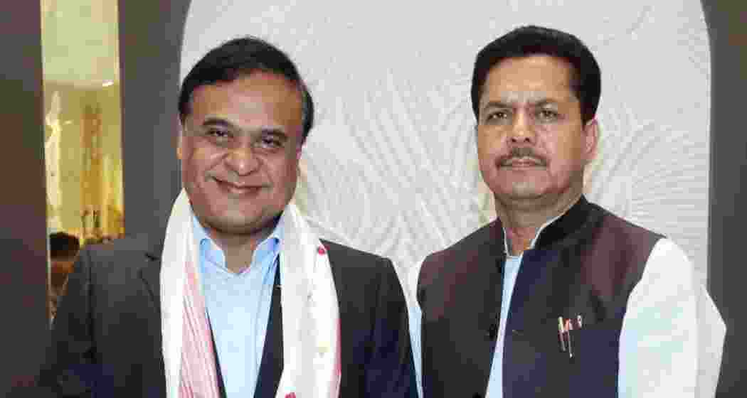 Assam CM Himanta Biswa Sarma with Bhupen Borah.