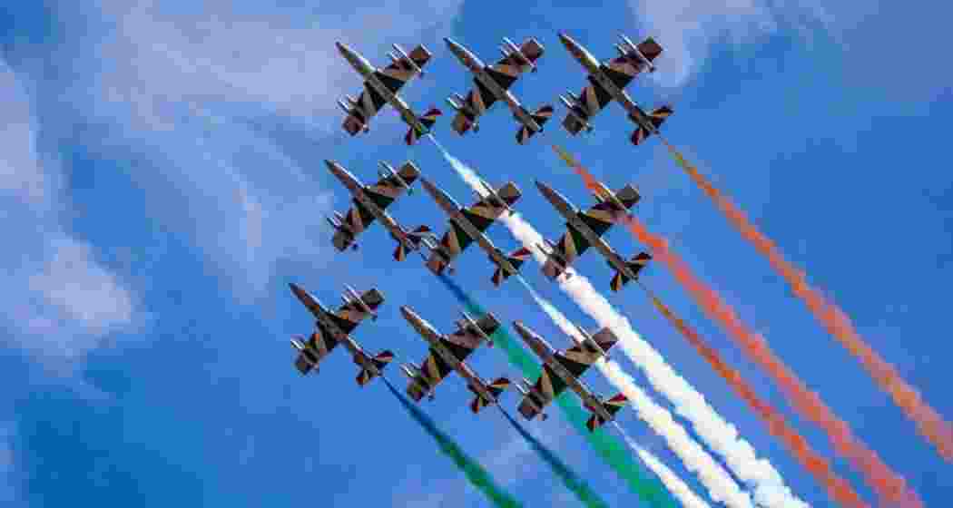 The Suryakiran Aerobatic Team thrilled the audience with their aerial prowess.