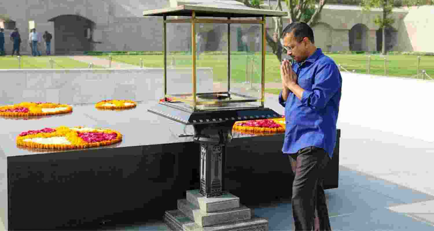 Kejriwal seeks blessings at Raj Ghat and Hanuman Mandir before jail return.