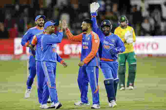Indian team during the second T20I against South Africa. Image: X. 