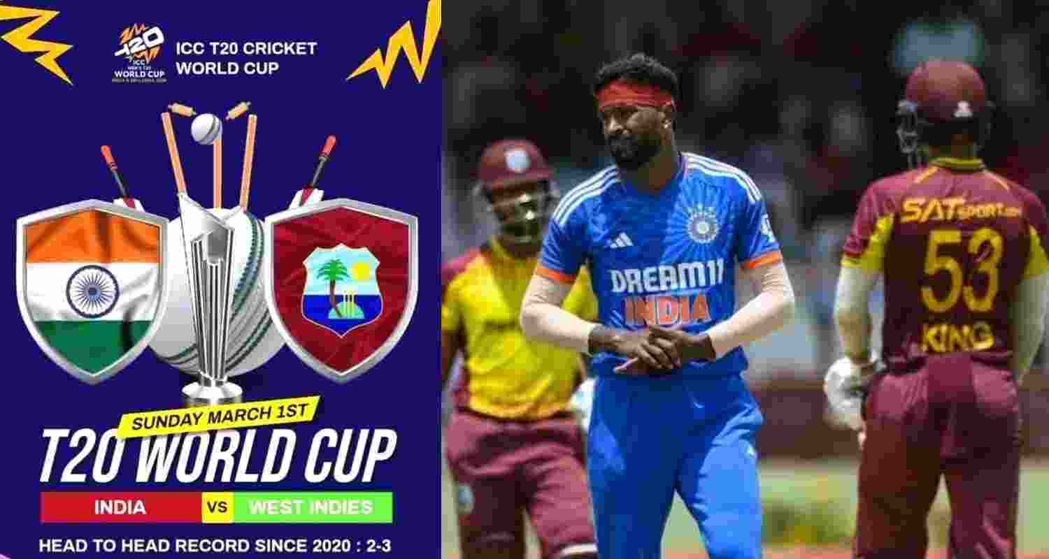 India face West Indies in a knockout ICC T20 World Cup clash at Eden Gardens, with the winner securing a spot in the semi-finals. Toss at 6:30 PM IST.