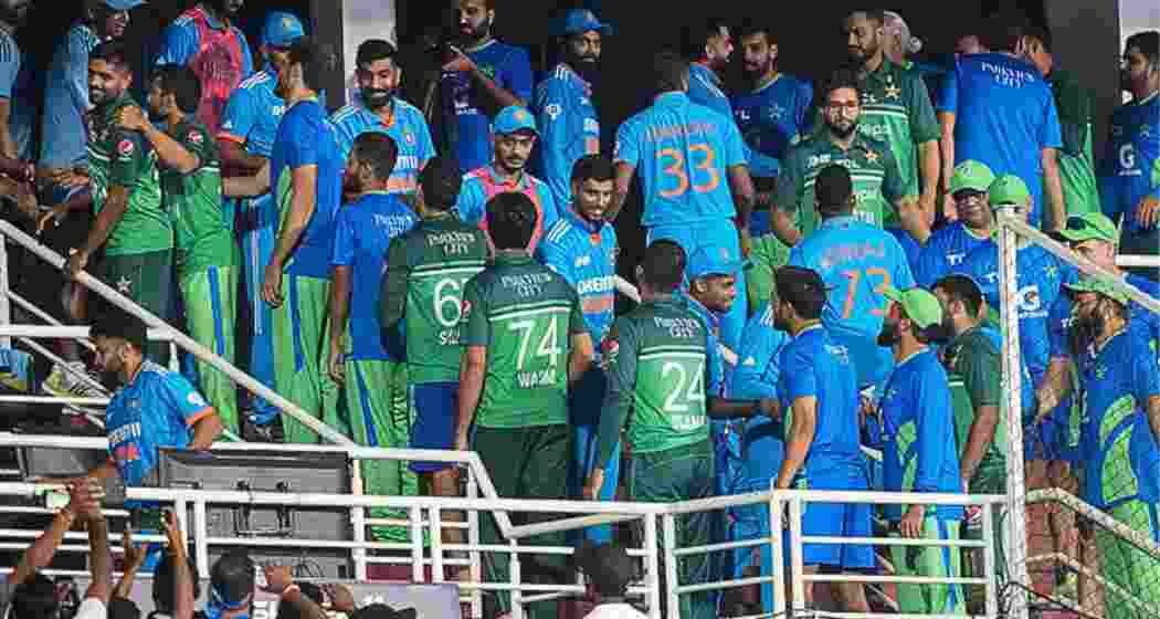 India and Pakistan players during their Asia Cup clash in Kandy, Sri Lanka.