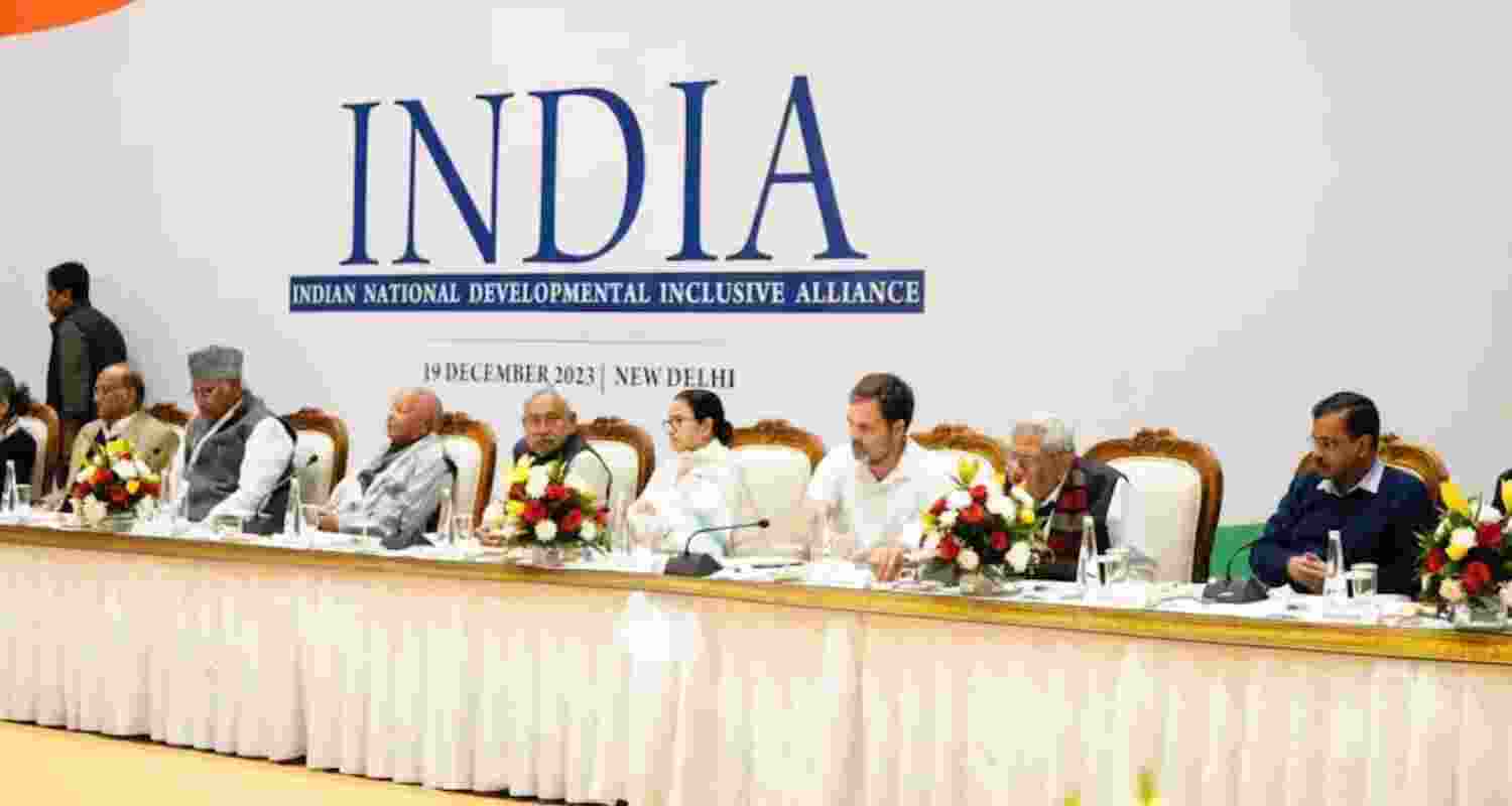 INDIA bloc meeting in New Delhi, December 19, 2023.