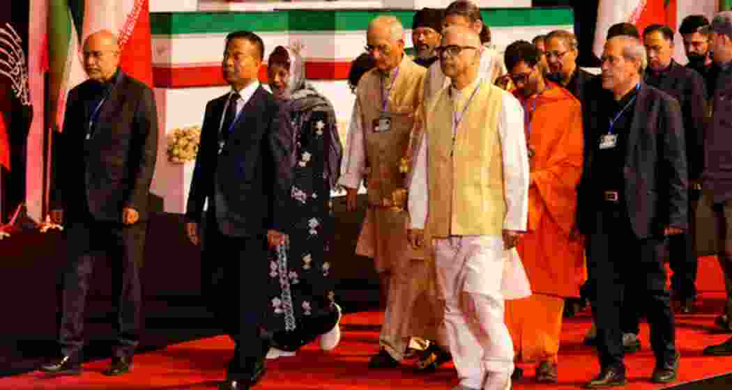 Indian dignitaries arrive to pay tribute to late Iranian Supreme Leader Ayatollah Seyyed Ali Khamenei in Tehran on Friday.
