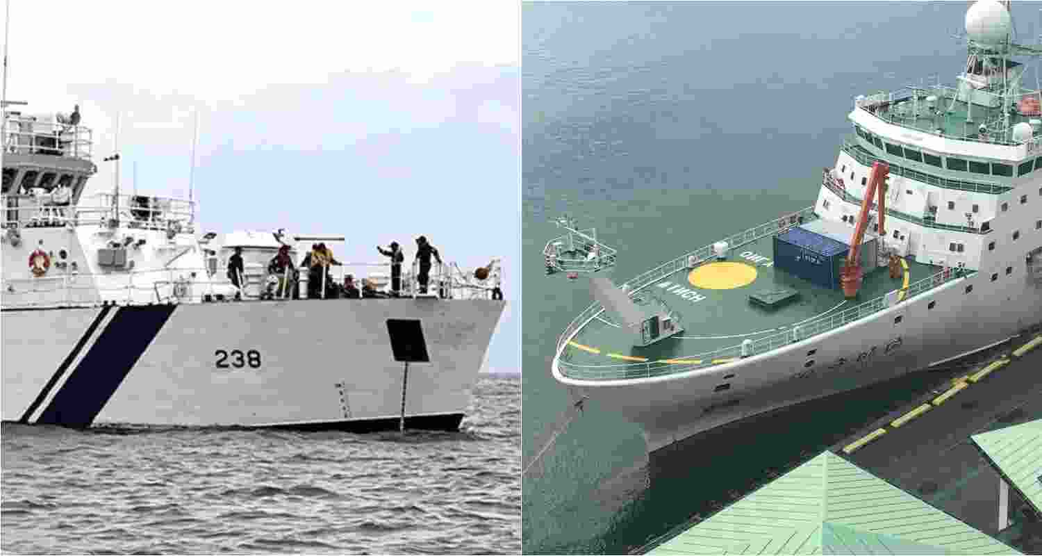 As Indian and Sri Lankan military ships gather for the Trilateral Joint Exercise 'DOSTI-16' in the Maldives, the Chinese research vessel Xiang Yang Hong 03 docks near Male port. 