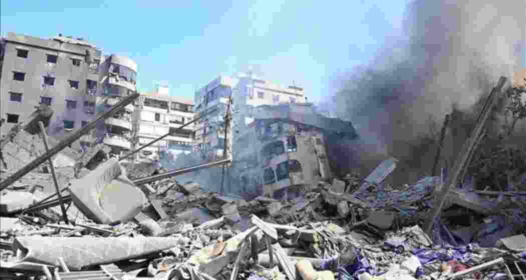 The aftermath of Israeli airstrikes in Gaza reveals heartbreaking destruction, with buildings reduced to ruins.