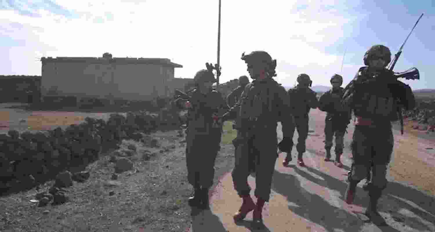 Israeli soldiers operate in a location given as Southern Syria, in this screengrab from a video on December 9, 2024. Via IDF.