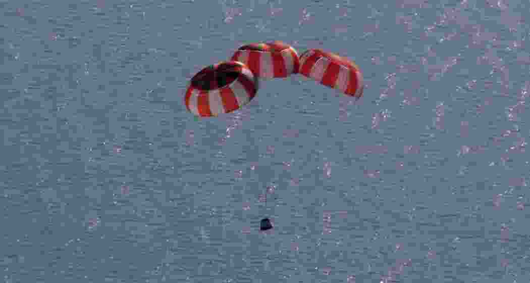 During the recent Integrated Air Drop Test (IADT-01) test, the crew module deployed 10 parachutes in a precise, pre-defined sequence, slowing safely for a splashdown in the water.