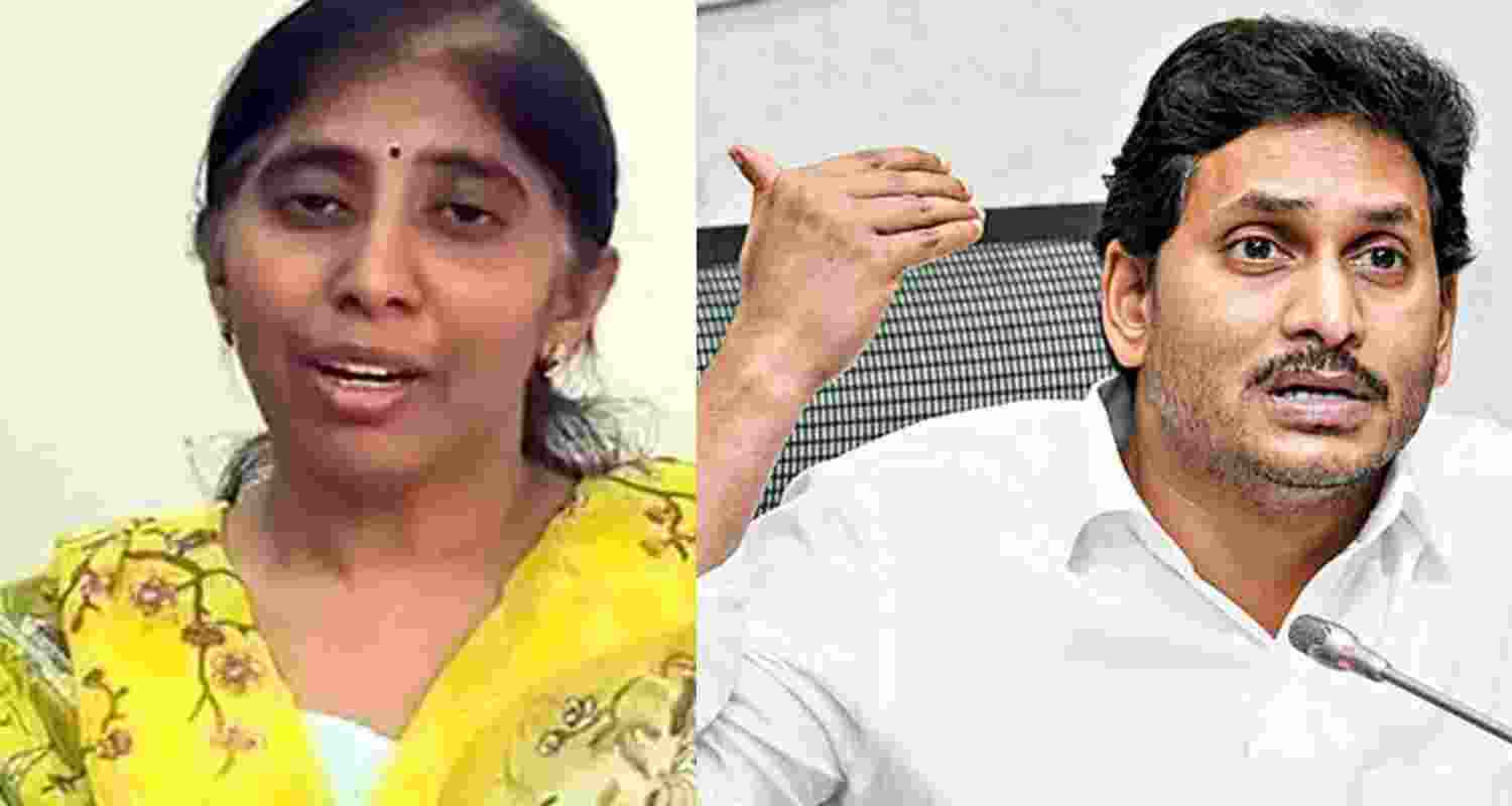 Dr. Nareddy Sunitha on the left and Andhra Pradesh CM Jagan Mohan Reddy on the right.