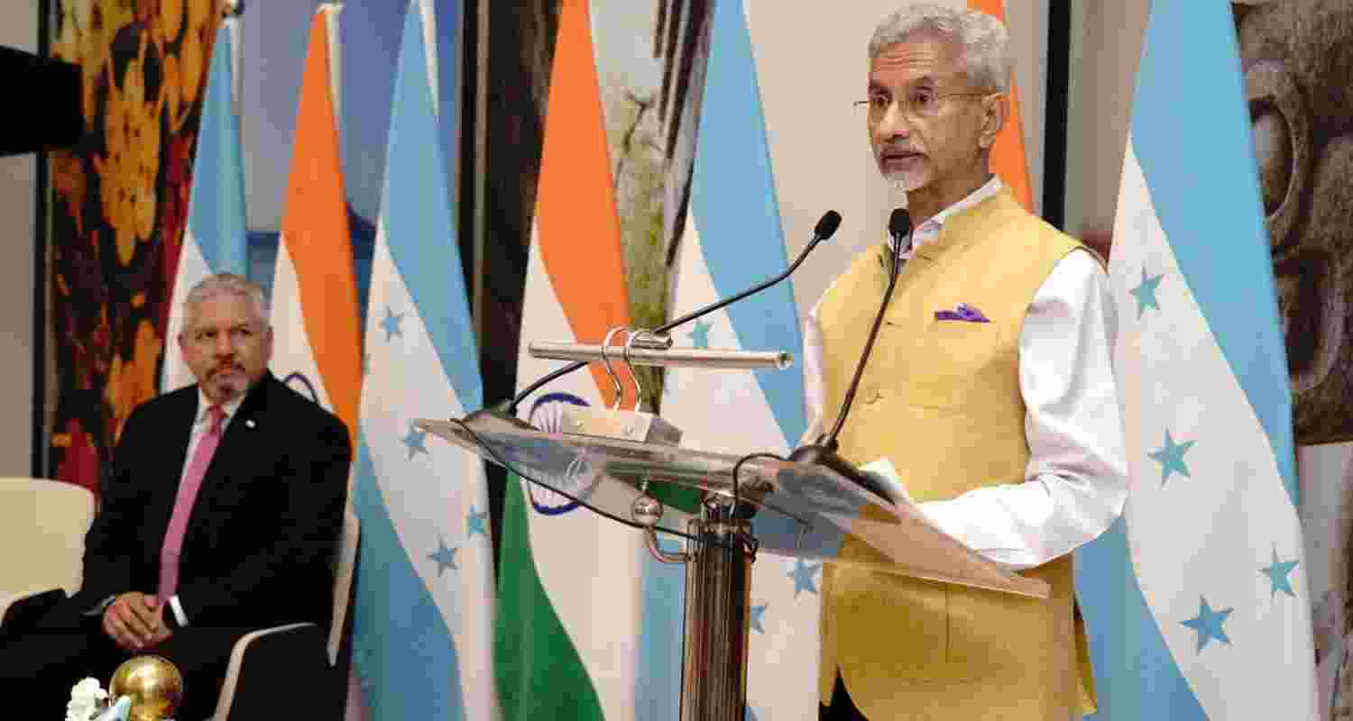 External affairs minister S Jaishankar speaking to media on Thursday.