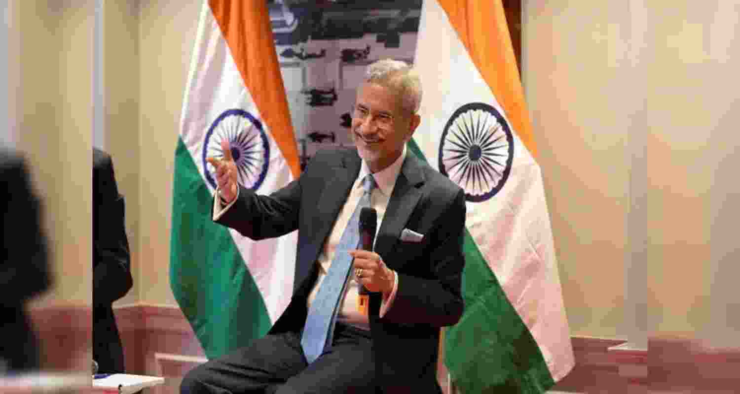 External Affairs Minister S. Jaishankar during an interaction with members of the Indian community in Belgium and Luxembourg.