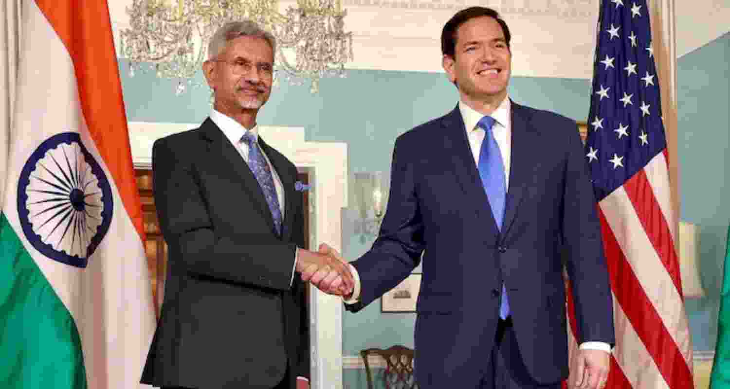 US Secretary of State Marco Rubio with Indian Foreign Minister S Jaishankar.