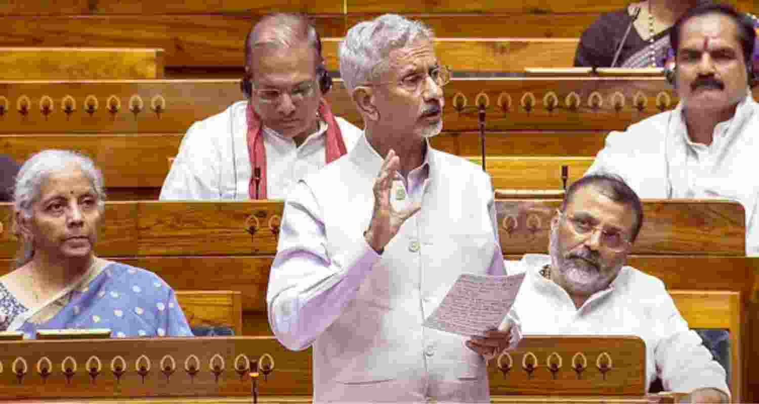 External affairs minister S Jaishankar speaks during a debate in the Lok Sabha on the Pahalgam terror attack and Operation Sindoor.