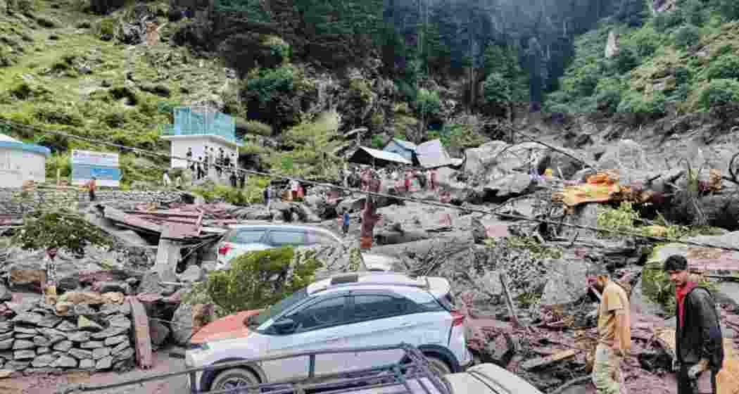 Rescue work underway after a cloudburst in Kishtwar district, Jammu and Kashmir, Friday. At least 56 people were killed and over 100 suffered injuries in the incident, according to officials.