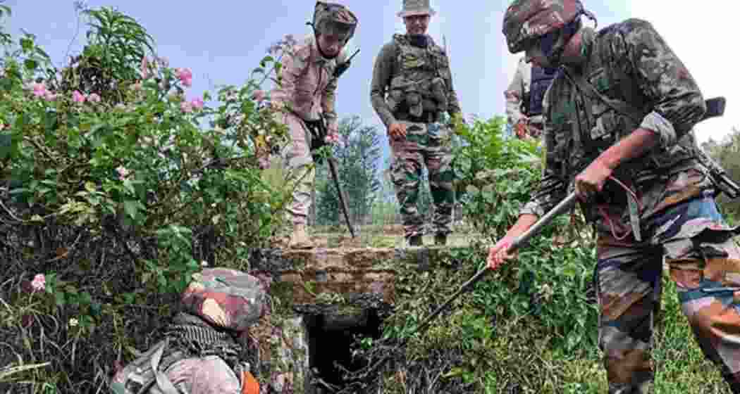 Security personnel during a combing operation in Manipur. 