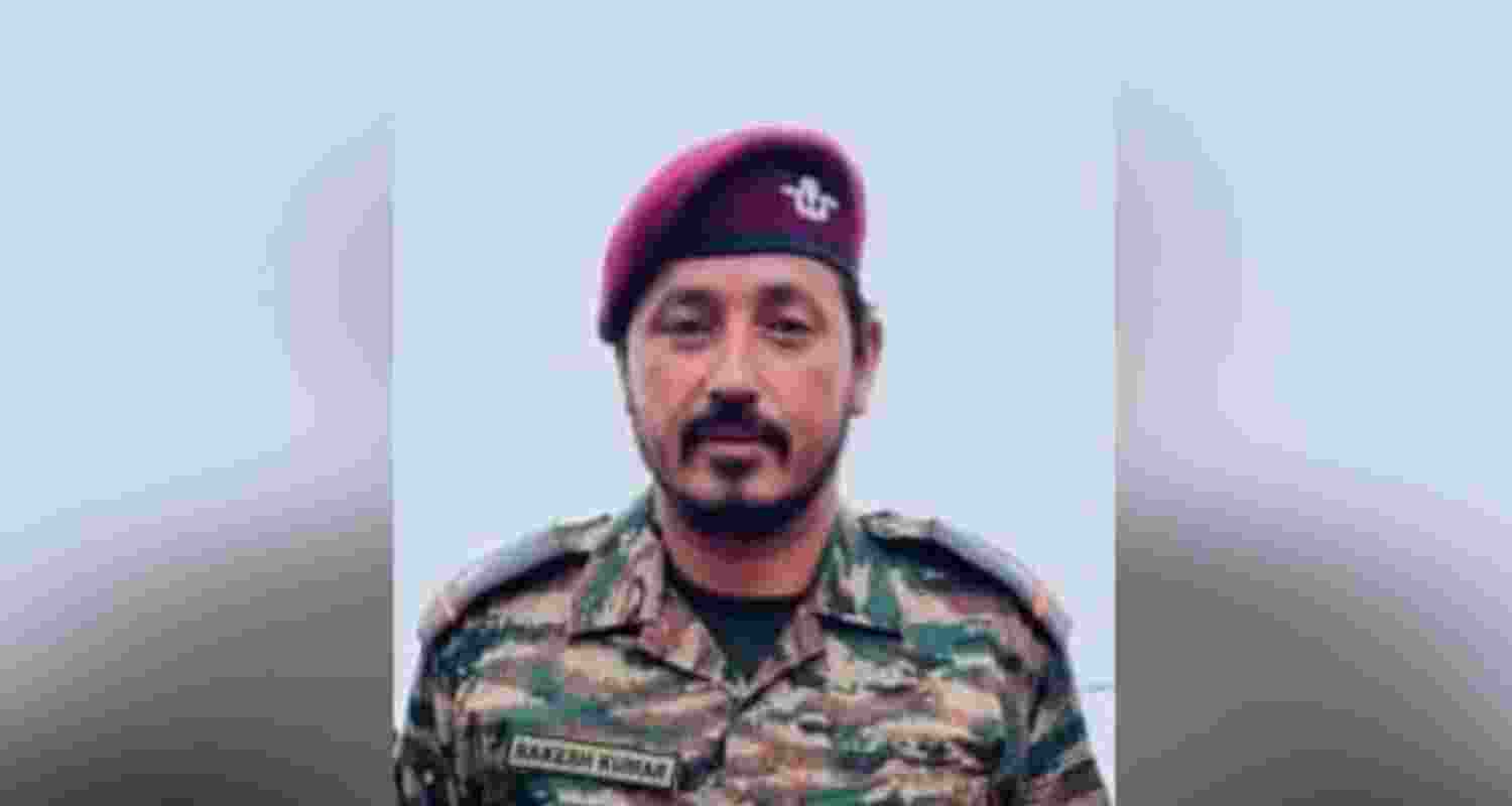 Naib Subedar Rakesh Kumar lost his life in a gunbattle with terrorists in J&K on Sunday. Image: X