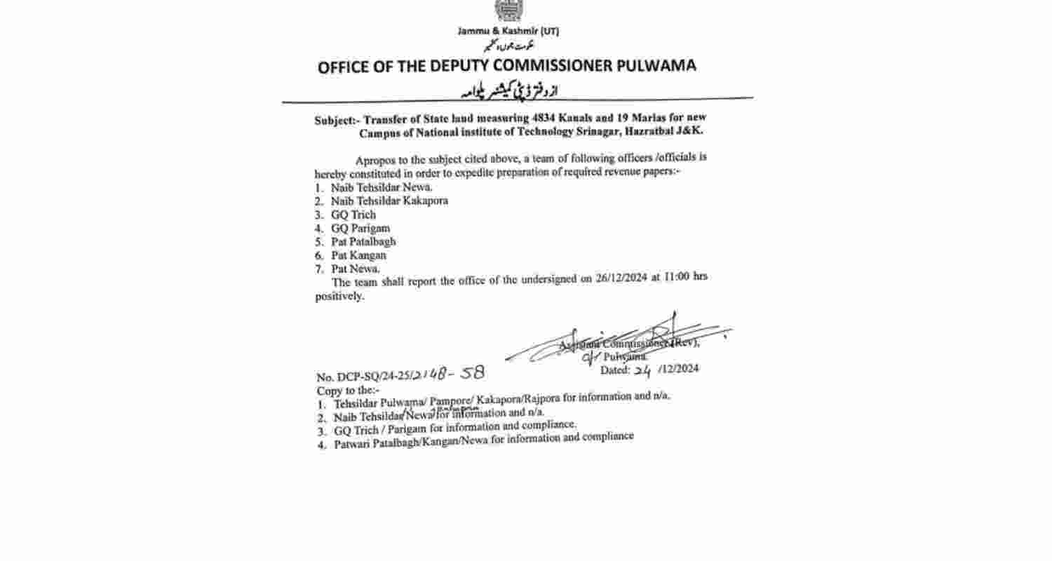 PDP condemns land acquisition for new NIT campus in Pulwama. 