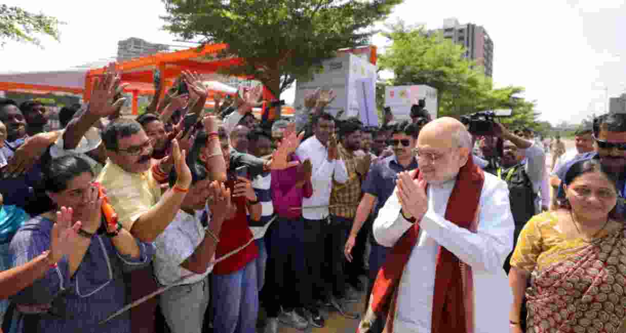 Union Home Minister Amit Shah in Gandhinagar, Gujarat.