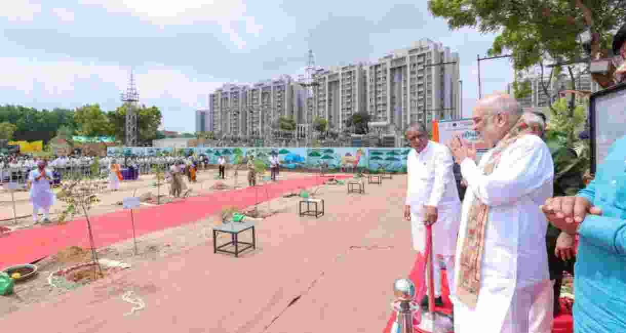 Amit Shah leads mass tree plantation drive at Sabarmati Ashram