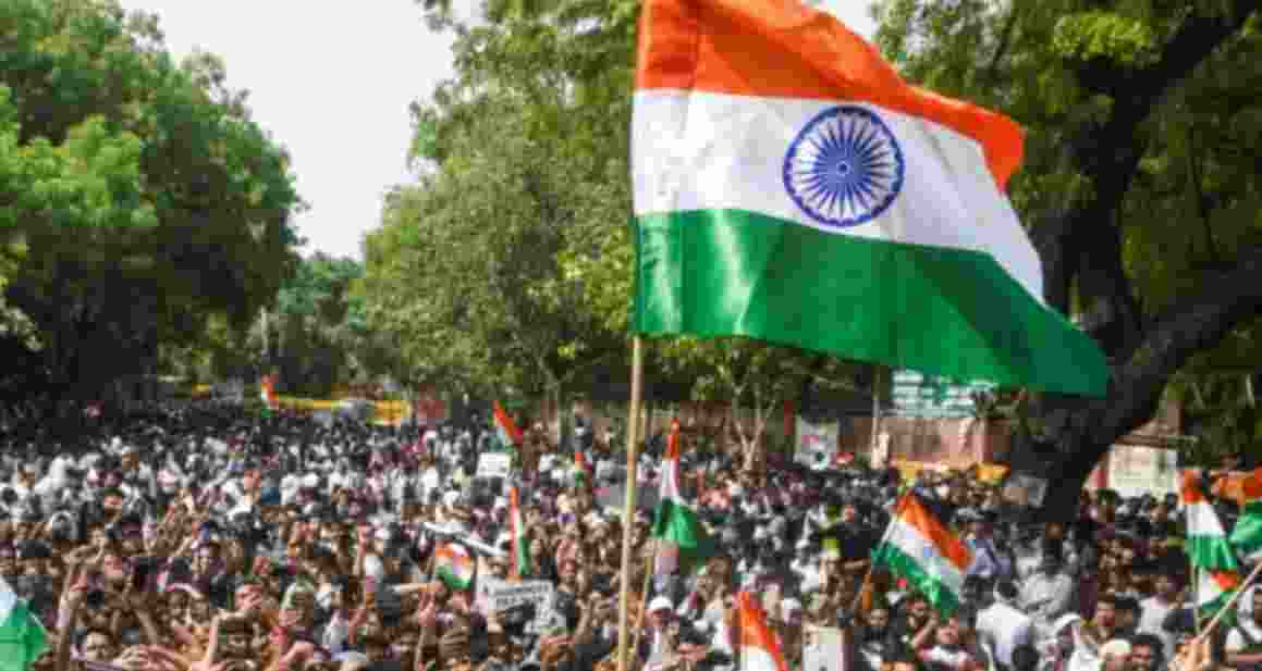 Students' protest at Jantar Mantar in New Delhi - file image.