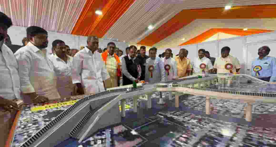 Union Minister for Road Transport and Highways Nitin Gadkari lays the foundation stone and dedicates three National Highway projects worth over ₹2,000 crore in Puducherry.  